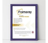 FRAMOREY Purple 70x50 CM Size Picture Frame, Wall Hanging Photo Frames, LW Antique Style Print Poster Frame, Wall Hanging Frames, Home Decor Frame,