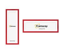 FRAMOREY Serene life Memories Panoramic Style 20x12" Red With White Mount Picture Frame With 16x8" Size White Mount, Modern Flat, Wall Mount, Tabletop/Easel Mount