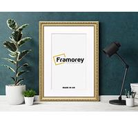 FRAMOREY Shabby Chic Antique Style Picture Frame, 21x16" Size Gold Photo Frame With 17x12" Size White Mount, Wall Art Poster Frames, Best Photo Frames For Birthday Gift