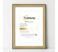 FRAMOREY Shabby Chic Antique Style Picture Frame, 28x20" Size Gold Photo Frame With 24x16" Size White Mount, Wall Art Poster Frames, Best Photo Frames For Birthday Gift