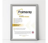 FRAMOREY Silver 19x13 Inch Size Picture Frame, Wall Hanging Photo Frames, LW Antique Style Print Poster Frame, Wall Hanging Frames, Home Decor Frame,