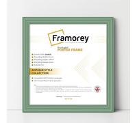 FRAMOREY Square Green Picture Frame, 9x9 Inch Size Photo Frames, LW Antique Poster Frame, Wall Hanging Oxford Frames, Premium Wooden Effect Frame