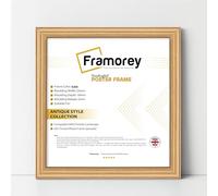 FRAMOREY Square Oak Picture Frame, 25x25 CM Size Photo Frames, LW Antique Poster Frame, Wall Hanging Oxford Frames, Premium Wooden Effect Frame