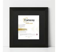 FRAMOREY Square Oxford Flat Wooden Effect Picture Frame, 11x11" Size Ash Black Photo Frame With 9x9" Size Black Mount, Photo Print Frame, Best Photo Frames For Birthday Gift