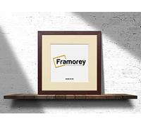 FRAMOREY Square Oxford Flat Wooden Effect Picture Frame, 11x11" Size Mahogany Photo Frame With 9x9" Size Ivory Mount, Photo Print Frame, Best Photo Frames For Birthday Gift