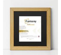FRAMOREY Square Oxford Flat Wooden Effect Picture Frame, 12x12" Size Pine Photo Frame With 10x10" Size Black Mount, Photo Print Frame, Best Photo Frames For Birthday Gift