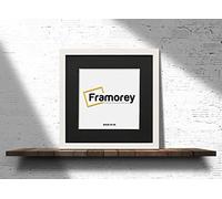 FRAMOREY Square Oxford Flat Wooden Effect Picture Frame, 13x13" Size White Photo Frame With 11x11" Size Black Mount, Photo Print Frame, Best Photo Frames For Birthday Gift