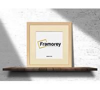 FRAMOREY Square Oxford Flat Wooden Effect Picture Frame, 14x14" Size Pine Photo Frame With 12x12" Size Ivory Mount, Photo Print Frame, Best Photo Frames For Birthday Gift