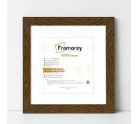FRAMOREY Square Oxford Flat Wooden Effect Picture Frame, 17x17" Size Dark Oak Photo Frame With 15x15" Size White Mount, Photo Print Frame, Best Photo Frames For Birthday Gift