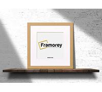 FRAMOREY Square Oxford Flat Wooden Effect Picture Frame, 22x22" Size Oak Photo Frame With 18x18" Size White Mount, Photo Print Frame, Best Photo Frames For Birthday Gift