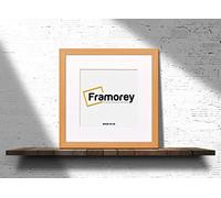 FRAMOREY Square Oxford Flat Wooden Effect Picture Frame, 25x25CM Size Beech Photo Frame With 20x20CM Size White Mount, Photo Print Frame, Best Photo Frames For Birthday Gift