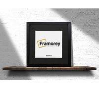 FRAMOREY Square Oxford Flat Wooden Effect Picture Frame, 25x25CM Size Matt Black Photo Frame With 20x20CM Size Black Mount, Photo Print Frame, Best Photo Frames For Birthday Gift