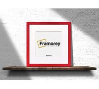 FRAMOREY Square Oxford Flat Wooden Effect Picture Frame, 25x25CM Size Red Photo Frame With 20x20CM Size White Mount, Photo Print Frame, Best Photo Frames For Birthday Gift