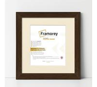 FRAMOREY Square Oxford Flat Wooden Effect Picture Frame, 25x25CM Size Walnut Photo Frame With 20x20CM Size Ivory Mount, Photo Print Frame, Best Photo Frames For Birthday Gift