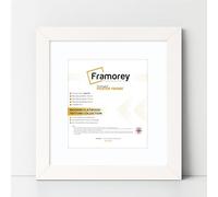 FRAMOREY Square Oxford Flat Wooden Effect Picture Frame, 26x26" Size White Photo Frame With 22x22" Size White Mount, Photo Print Frame, Best Photo Frames For Birthday Gift