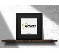 FRAMOREY Square Oxford Flat Wooden Effect Picture Frame, 30x30CM Size Ash Black Photo Frame With 25x25CM Size Black Mount, Photo Print Frame, Best Photo Frames For Birthday Gift