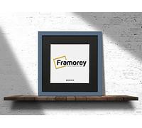 FRAMOREY Square Oxford Flat Wooden Effect Picture Frame, 30x30CM Size Dark Grey Photo Frame With 25x25CM Size Black Mount, Photo Print Frame, Best Photo Frames For Birthday Gift