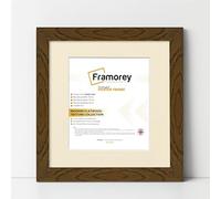 FRAMOREY Square Oxford Flat Wooden Effect Picture Frame, 30x30CM Size Dark Oak Photo Frame With 25x25CM Size Ivory Mount, Photo Print Frame, Best Photo Frames For Birthday Gift