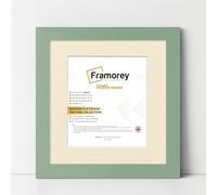 FRAMOREY Square Oxford Flat Wooden Effect Picture Frame, 30x30CM Size Green Photo Frame With 25x25CM Size Ivory Mount, Photo Print Frame, Best Photo Frames For Birthday Gift
