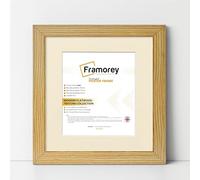 FRAMOREY Square Oxford Flat Wooden Effect Picture Frame, 30x30CM Size Pine Photo Frame With 25x25CM Size Ivory Mount, Photo Print Frame, Best Photo Frames For Birthday Gift