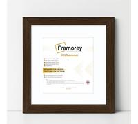 FRAMOREY Square Oxford Flat Wooden Effect Picture Frame, 30x30CM Size Walnut Photo Frame With 25x25CM Size White Mount, Photo Print Frame, Best Photo Frames For Birthday Gift