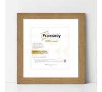 FRAMOREY Square Oxford Flat Wooden Effect Picture Frame, 40x40CM Size Oak Photo Frame With 30x30CM Size White Mount, Photo Print Frame, Best Photo Frames For Birthday Gift
