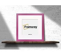 FRAMOREY Square Oxford Flat Wooden Effect Picture Frame, 40x40CM Size Pink Photo Frame With 30x30CM Size White Mount, Photo Print Frame, Best Photo Frames For Birthday Gift