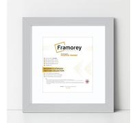 FRAMOREY Square Oxford Flat Wooden Effect Picture Frame, 40x40CM Size Silver Photo Frame With 30x30CM Size White Mount, Photo Print Frame, Best Photo Frames For Birthday Gift