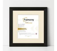 FRAMOREY Square Oxford Flat Wooden Effect Picture Frame, 45x45CM Size Ash Black Photo Frame With 35x35CM Size Ivory Mount, Photo Print Frame, Best Photo Frames For Birthday Gift