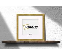 FRAMOREY Square Oxford Flat Wooden Effect Picture Frame, 50x50CM Size Gold Photo Frame With 40x40CM Size White Mount, Photo Print Frame, Best Photo Frames For Birthday Gift