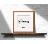 FRAMOREY Square Oxford Flat Wooden Effect Picture Frame, 50x50CM Size Walnut Photo Frame With 40x40CM Size White Mount, Photo Print Frame, Best Photo Frames For Birthday Gift