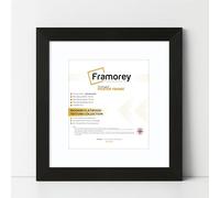 FRAMOREY Square Oxford Flat Wooden Effect Picture Frame, 60x60CM Size Ash Black Photo Frame With 50x50CM Size White Mount, Photo Print Frame, Best Photo Frames For Birthday Gift