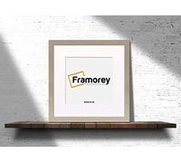 FRAMOREY Square Oxford Flat Wooden Effect Picture Frame, 6x6" Size Light Oak Photo Frame With 4x4" Size White Mount, Photo Print Frame, Best Photo Frames For Birthday Gift