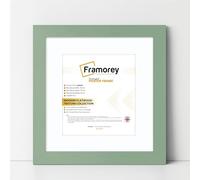 FRAMOREY Square Oxford Flat Wooden Effect Picture Frame, 7x7" Size Green Photo Frame With 5x5" Size White Mount, Photo Print Frame, Best Photo Frames For Birthday Gift