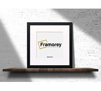 FRAMOREY Square Oxford Flat Wooden Effect Picture Frame, 8x8" Size Ash Black Photo Frame With 6x6" Size White Mount, Photo Print Frame, Best Photo Frames For Birthday Gift
