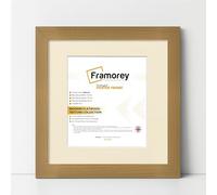 FRAMOREY Square Oxford Flat Wooden Effect Picture Frame, 8x8" Size Beech Photo Frame With 6x6" Size Ivory Mount, Photo Print Frame, Best Photo Frames For Birthday Gift