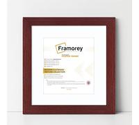 FRAMOREY Square Oxford Flat Wooden Effect Picture Frame, 8x8" Size Mahogany Photo Frame With 6x6" Size White Mount, Photo Print Frame, Best Photo Frames For Birthday Gift