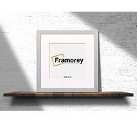 FRAMOREY Square Oxford Flat Wooden Effect Picture Frame, 8x8" Size Silver Photo Frame With 6x6" Size White Mount, Photo Print Frame, Best Photo Frames For Birthday Gift