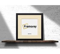 FRAMOREY Square Oxford Flat Wooden Effect Picture Frame, 9x9" Size Ash Black Photo Frame With 7x7" Size Ivory Mount, Photo Print Frame, Best Photo Frames For Birthday Gift