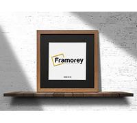 FRAMOREY Square Oxford Flat Wooden Effect Picture Frame, 9x9" Size Dark Oak Photo Frame With 7x7" Size Black Mount, Photo Print Frame, Best Photo Frames For Birthday Gift