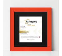 FRAMOREY Square Oxford Flat Wooden Effect Picture Frame, 9x9" Size Red Photo Frame With 7x7" Size Black Mount, Photo Print Frame, Best Photo Frames For Birthday Gift