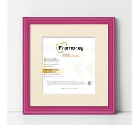FRAMOREY Square Photo Frame, 11x11" Size Pink Picture Frame With 9x9" Size Ivory Mount, LW Antique Style Home Wall Decor Frame, Wall Hanging Art Poster Frames, MDF Wood Frames
