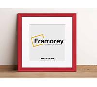 FRAMOREY Square Photo Frame, 13x13" Red Picture Frame With 11x11" White Mount, LW Antique Style Home Wall Decor, Hanging Art Poster Frame, MDF Wood