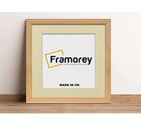 FRAMOREY Square Photo Frame, 16x16" Oak Picture Frame With 14x14" Ivory Mount, Antique Style Wall Hanging Art Poster Frame, MDF Wood Home Wall Decor