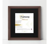 FRAMOREY Square Photo Frame, 40x40CM Mahogany With 30x30CM Black Mount, Antique Style Wall Hanging Art Poster Frame, MDF Wood Home Wall Decor