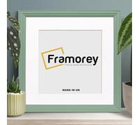 FRAMOREY Square Photo Frame, 40x40CM Size Green Picture Frame With 30x30CM Size White Mount, LW Antique Style Home Wall Decor Frame, Wall Hanging Art Poster Frame, MDF Wood Frame