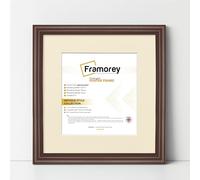 FRAMOREY Square Photo Frame, 50x50CM Mahogany With 40x40CM Ivory Mount, Antique Style Wall Hanging Art Poster Frame, MDF Wood, LW Home Wall Decor