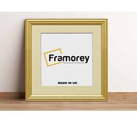 FRAMOREY Square Photo Frame, 65x65CM Gold Picture Frame With 55x55CM Ivory Mount, Antique Style Wall Hanging Art Poster Frame, MDF Wood Home Wall Decor