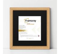 FRAMOREY Square Photo Frame, 8x8" Oak Picture Frame With 6x6" Black Mount, LW Antique Style Home Wall Decor, Wall Hanging Art Poster Frame, MDF Wood