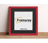 FRAMOREY Square Photo Frame, 8x8" Red Picture Frame With 6x6" Black Mount, LW Antique Style Home Wall Decor, Hanging Art Poster Frame, MDF Wood